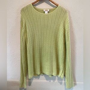 Green TALBOTS knitted women’s sweater | MEDIUM